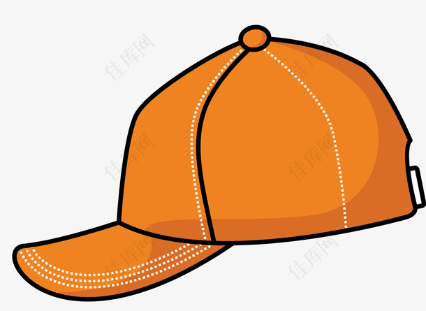 橙色矢量单一帽子