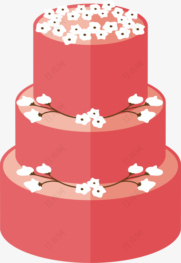 白色花朵装饰蛋糕