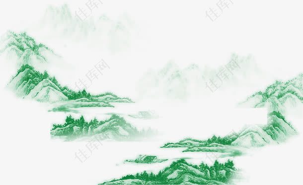 中国风山石山峰背景装饰