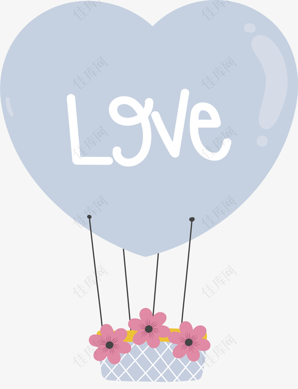 浪漫爱心情人节热气球