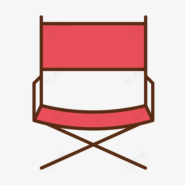 红色手绘座位椅子元素