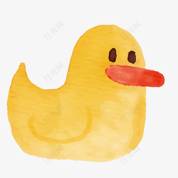 水彩手绘黄色的小鸭子设计