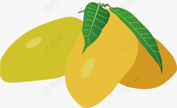 矢量图黄色的水果
