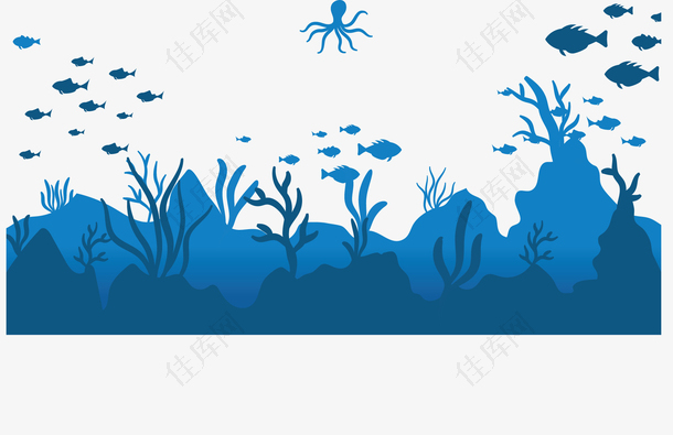 蓝色海底世界生物