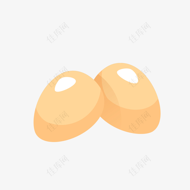 矢量手绘两个鸡蛋