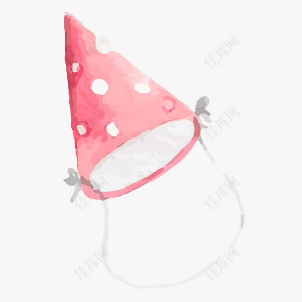 水彩手绘生日派对的帽子设计