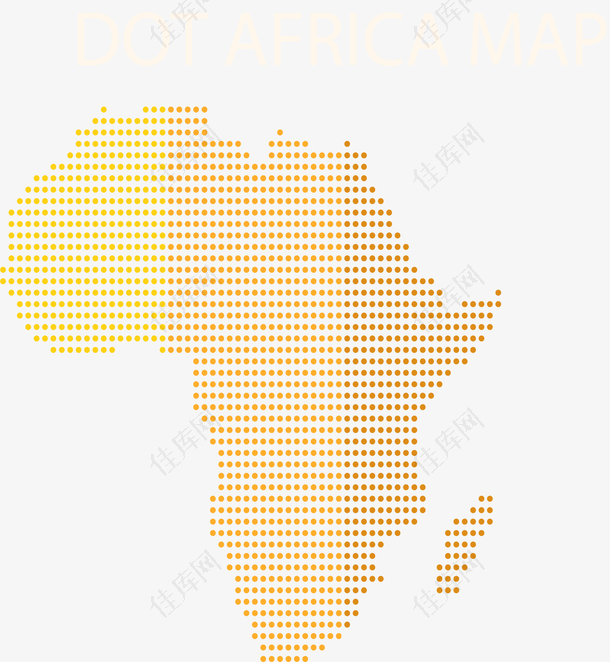 黄色波点非洲地图