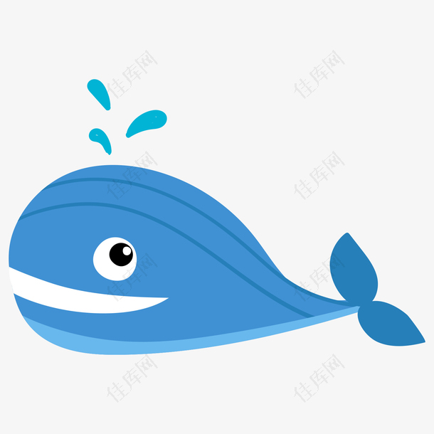蓝色的卡通海洋鲸鱼
