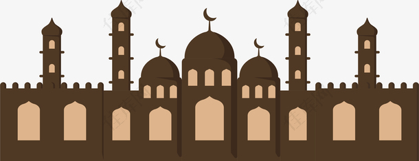 卡通宗教清真寺手绘设计