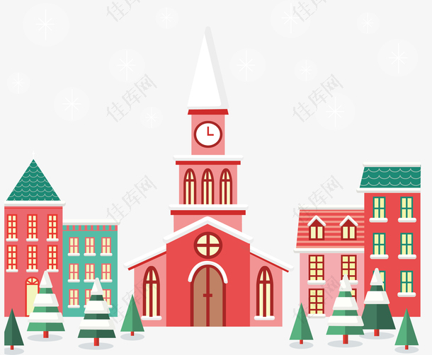 粉色圣诞教堂