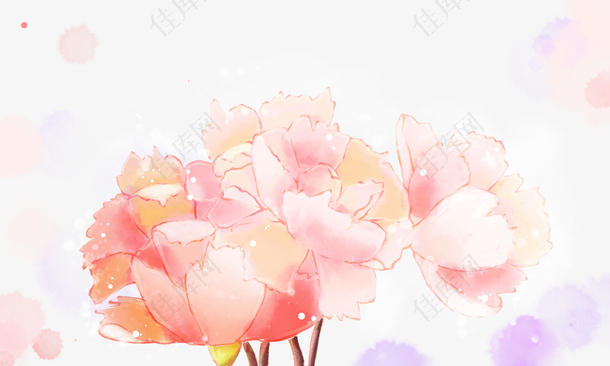 春天手绘花朵花瓣装饰元素