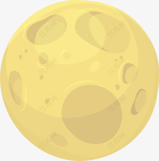 矢量图卡通黄色月球