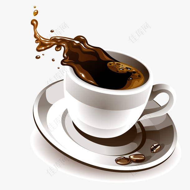 灰色圆弧创意咖啡杯子元素