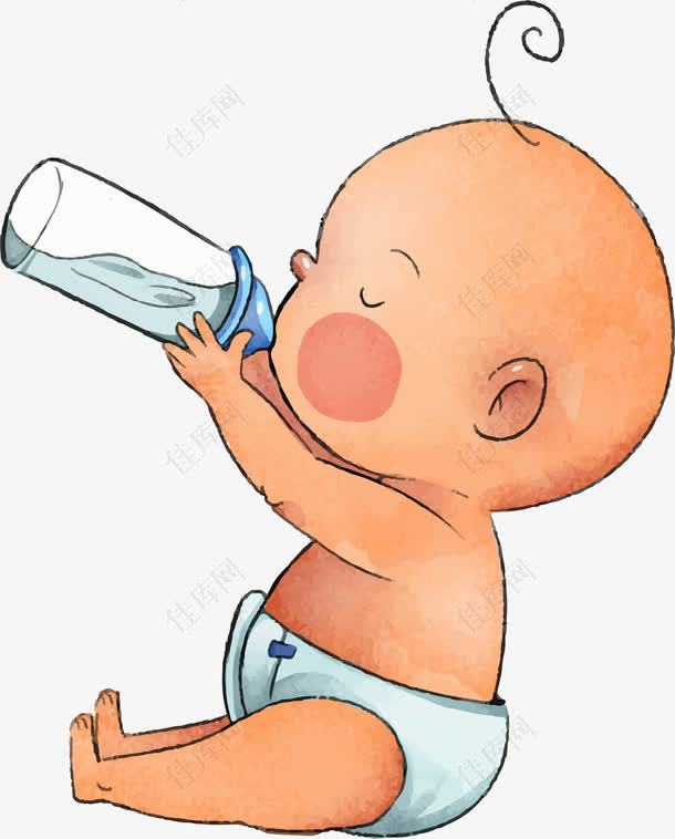 婴儿喝水设计素材