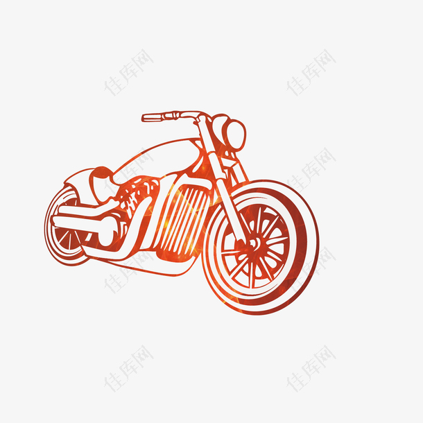 手绘摩托车平面设计