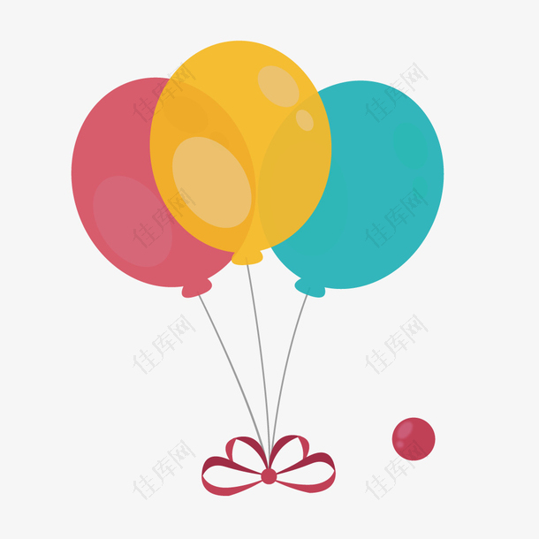 手绘彩色生日礼物气球矢量素材
