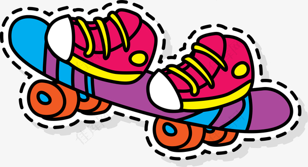 彩色滑板鞋贴纸