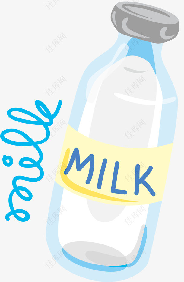 矢量装饰牛奶瓶素材