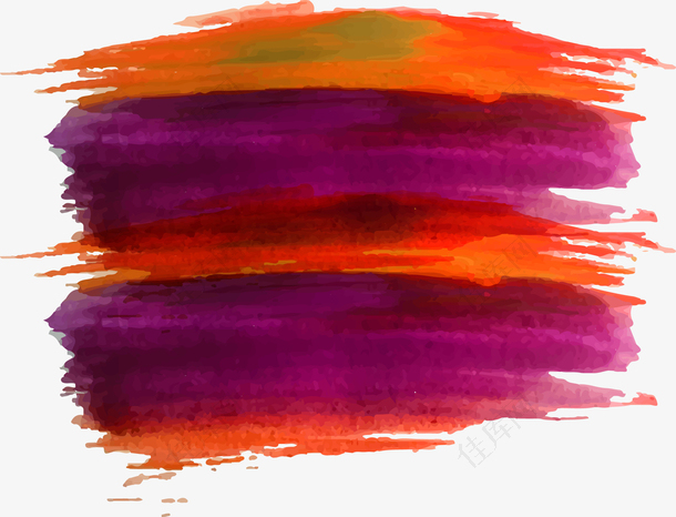 紫橘色水彩涂鸦
