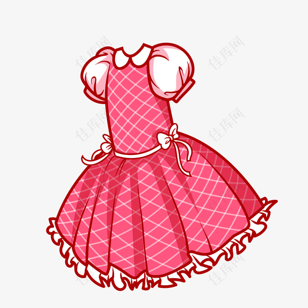卡通红色连衣裙设计