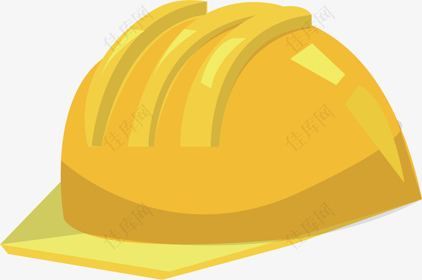 矢量图水彩黄色安全帽