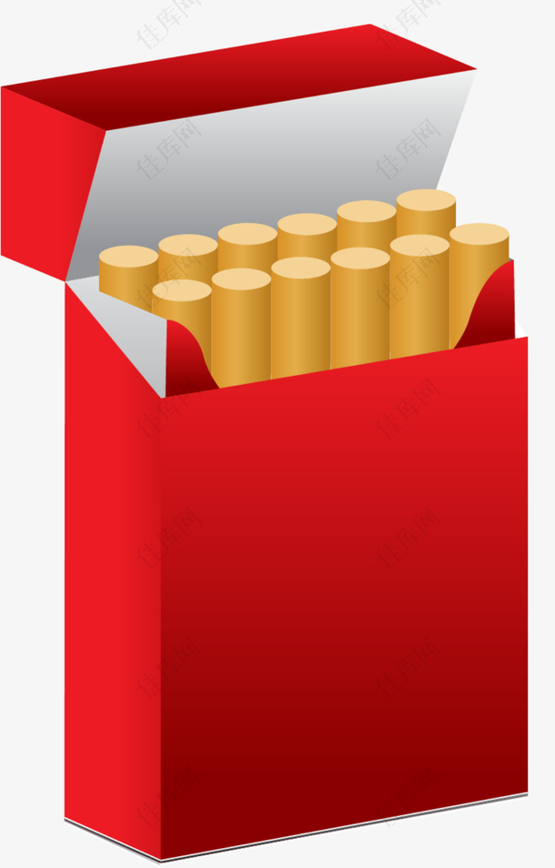 红色包装磨砂材质香烟