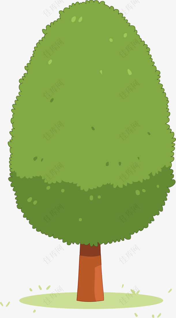 矢量图一棵茂密的绿色大树