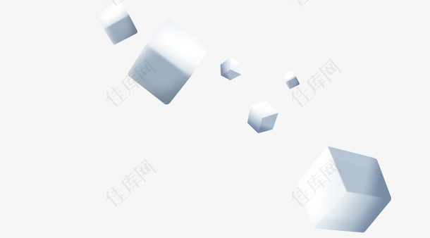 白色方块漂浮素材