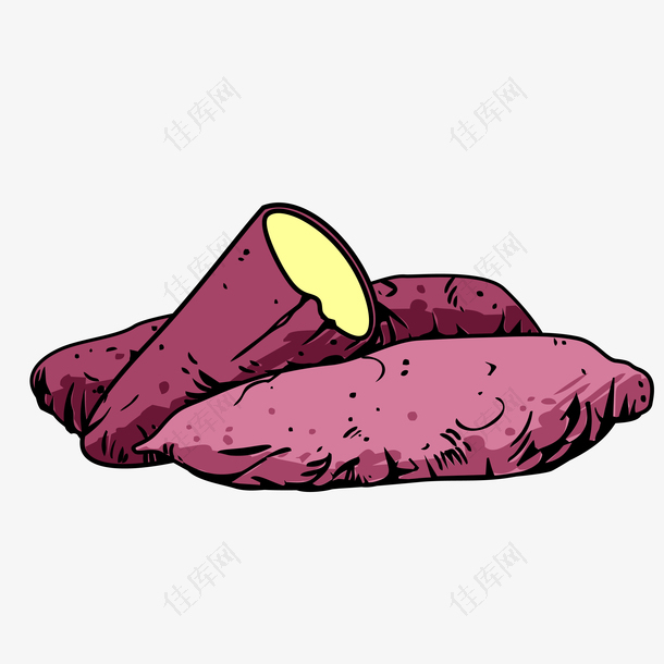 紫番薯素材图案矢量