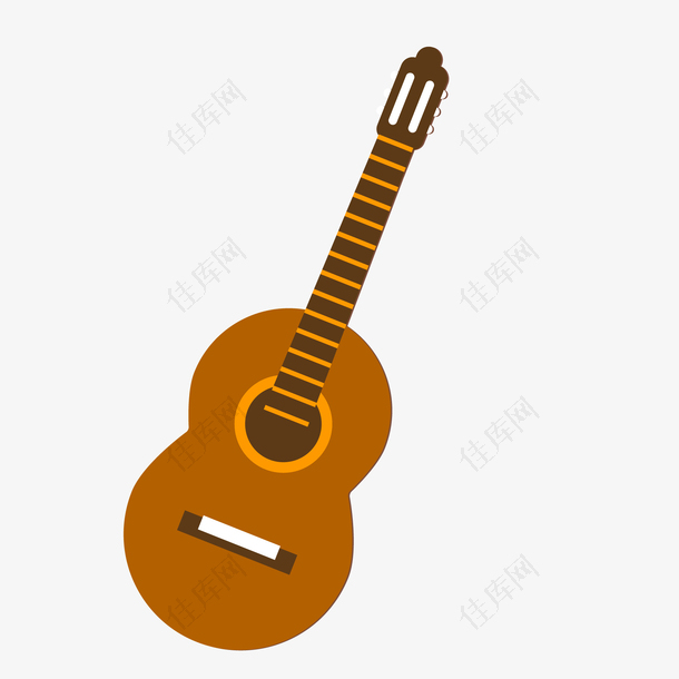 卡通吉他乐器设计矢量图