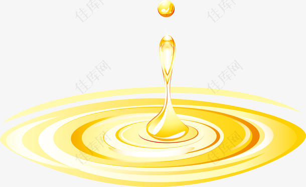 金色水滴波浪素材图