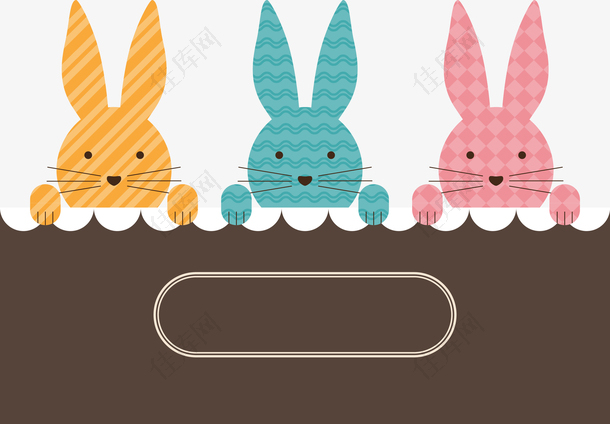 趴在桌边的复活节兔子