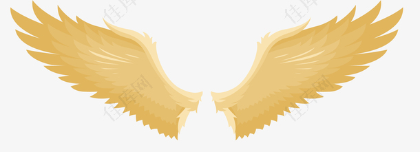 金色对称矢量翅膀