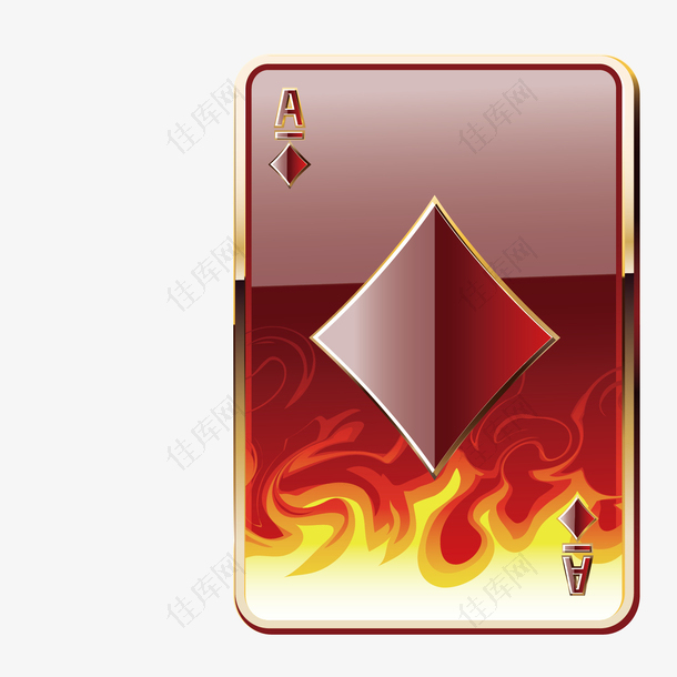 创意火焰方块扑克牌