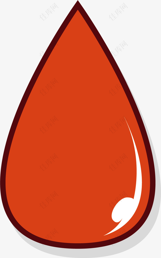 矢量图水彩红色血滴