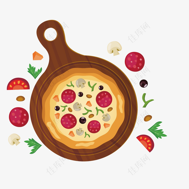 外焦里嫩西式蔬菜披萨