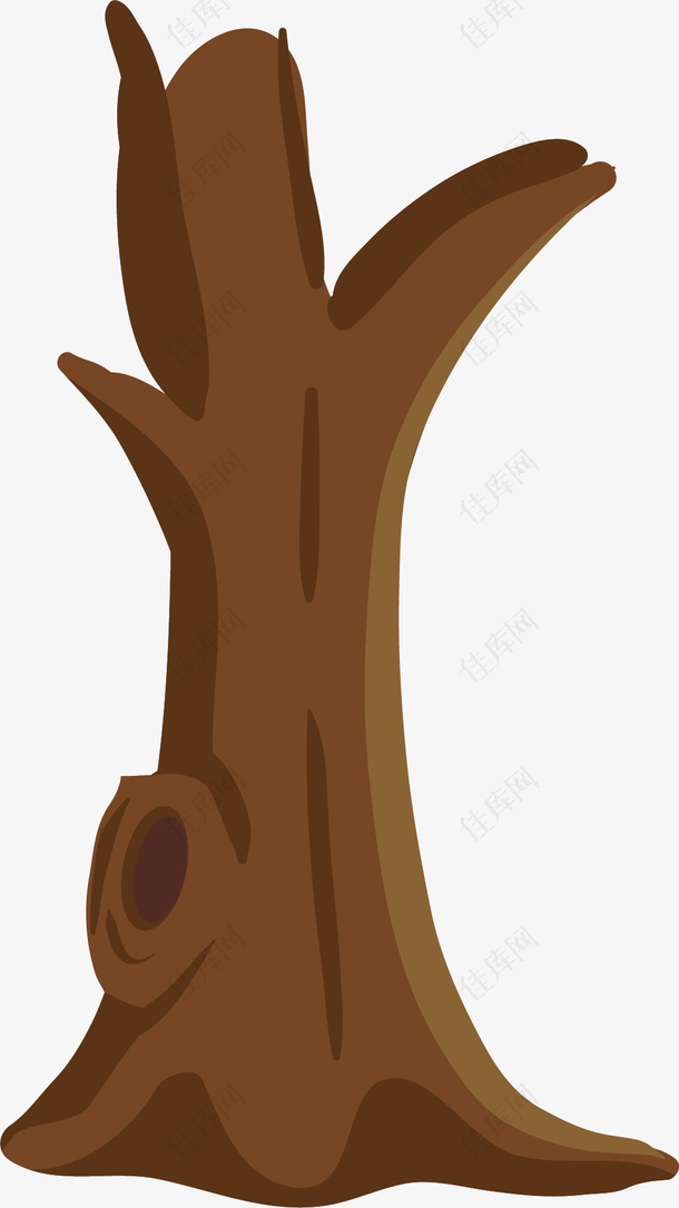 矢量图棕色的树干