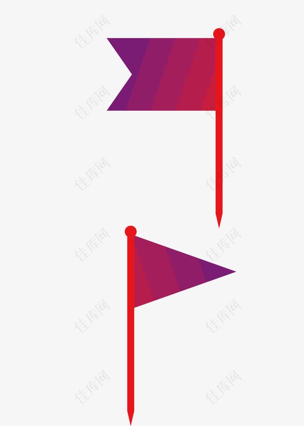 矢量创意设计不规则三角形旗帜图