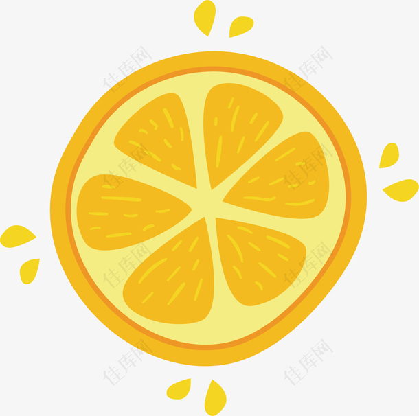 矢量图黄色橙子汁水酸甜