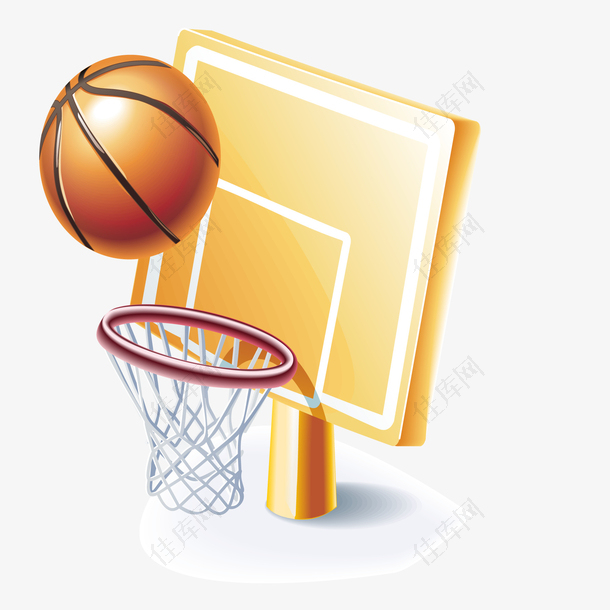 卡通篮球和球框设计
