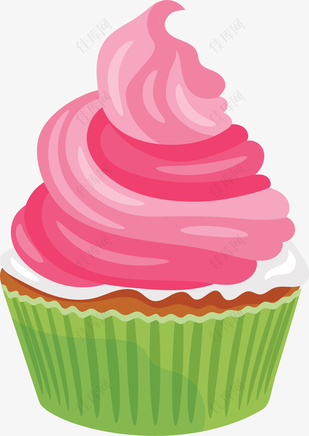 粉红色的杯子蛋糕