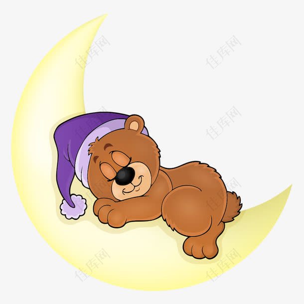 月亮上睡着的小熊