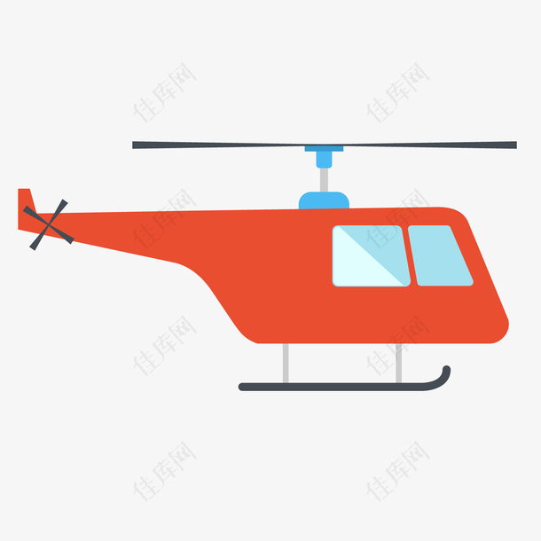 扁平化直升机PNG下载