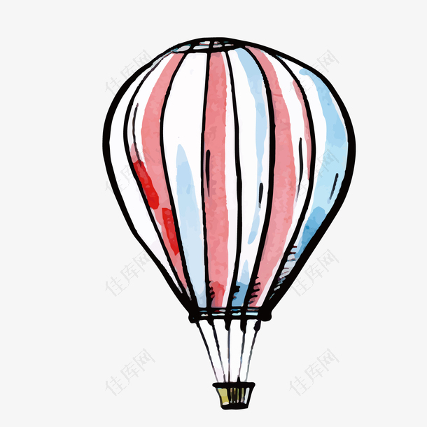 彩色手绘圆弧热气球元素