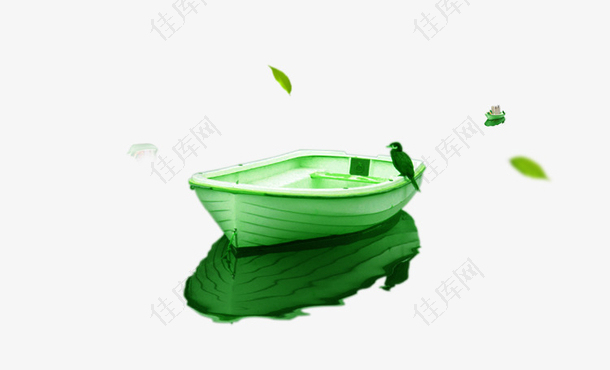 绿色清新小船