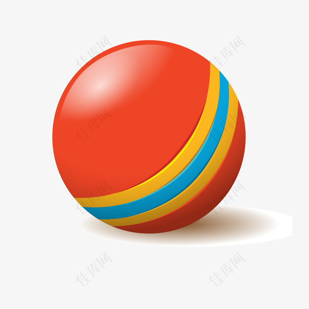 卡通红色的玩具皮球设计