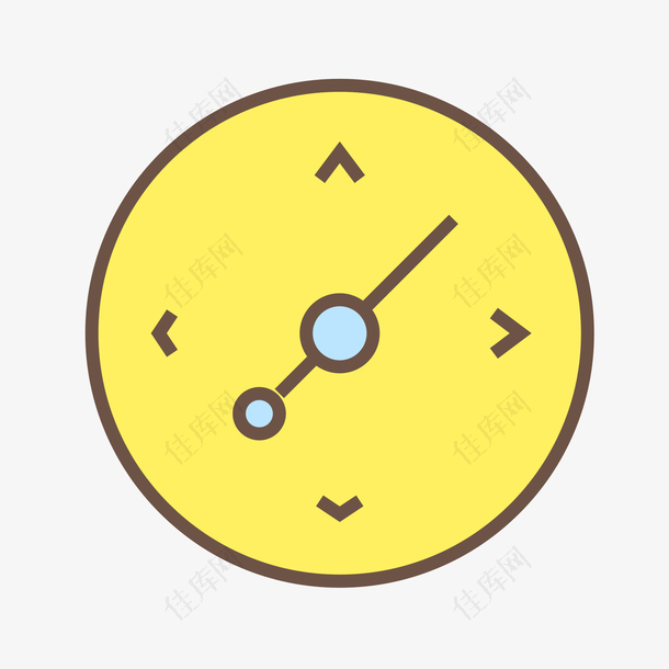 黄色手绘圆形时间旋转元素