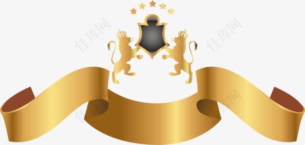 金色质感丝带皇冠