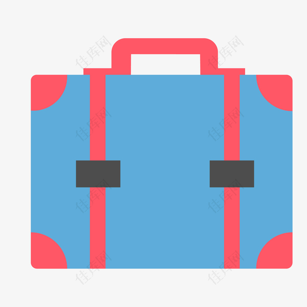扁平化行李箱设计矢量图