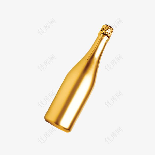 金色光泽酒瓶节日元素